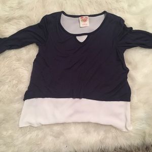 Navy blue long sleeved shirt
